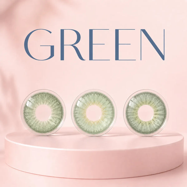 Green colored contact lenses featuring fresh shades for unique and stylish eye looks