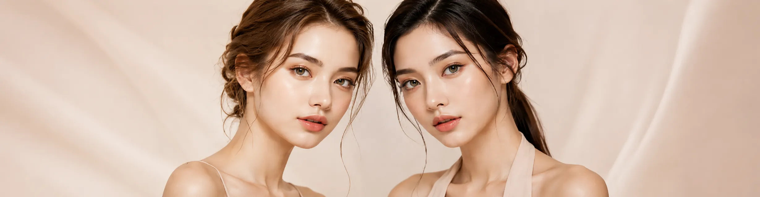 Beauty model wearing colored contacts for Bubcolor product and lifestyle display