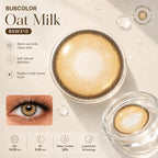 Oat Milk Choco colored contacts product image with warm brown lens details