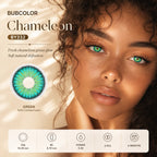 Soft Green colored contact lens with subtle details for a eye 