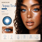 Colored contact lens showing a smooth iris pattern and natural enhancement effect