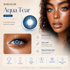 Soft colored contact lens featuring a gentle iris pattern for a subtle daily makeup style