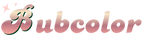 Bubcolor brand logo in soft pink style for colored contact lens store header